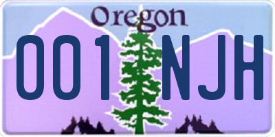 OR license plate 001NJH