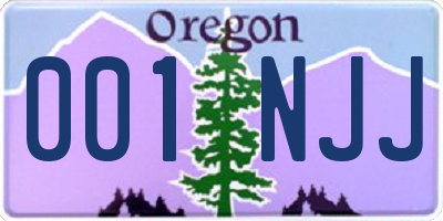 OR license plate 001NJJ