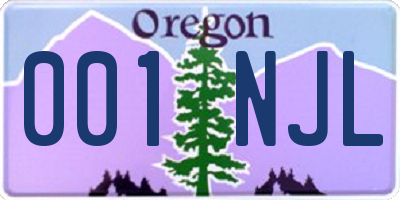 OR license plate 001NJL