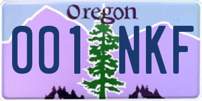 OR license plate 001NKF