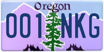 OR license plate 001NKG