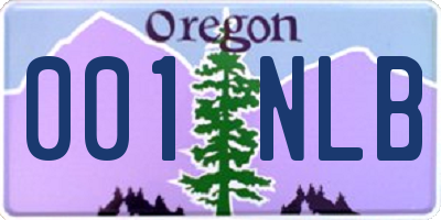 OR license plate 001NLB