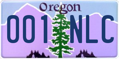 OR license plate 001NLC