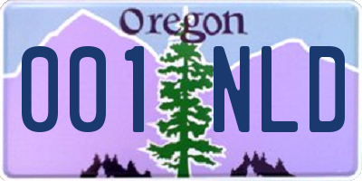 OR license plate 001NLD