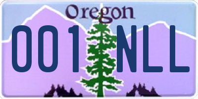 OR license plate 001NLL