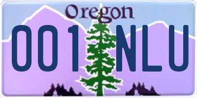 OR license plate 001NLU