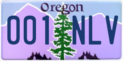 OR license plate 001NLV