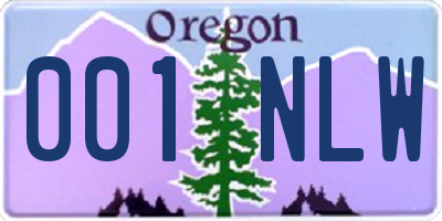 OR license plate 001NLW