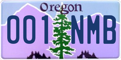 OR license plate 001NMB