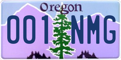 OR license plate 001NMG