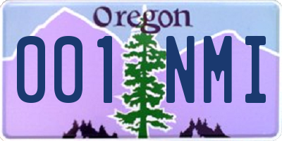 OR license plate 001NMI