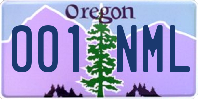 OR license plate 001NML