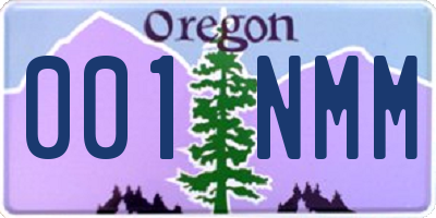 OR license plate 001NMM