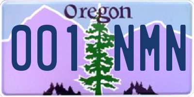 OR license plate 001NMN