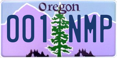 OR license plate 001NMP