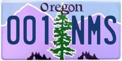 OR license plate 001NMS