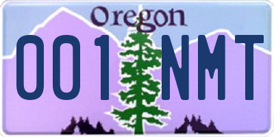 OR license plate 001NMT