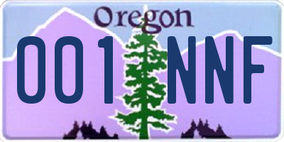 OR license plate 001NNF