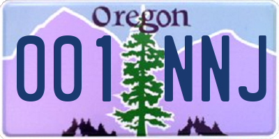 OR license plate 001NNJ