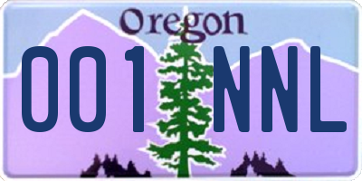 OR license plate 001NNL