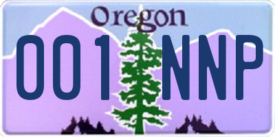 OR license plate 001NNP