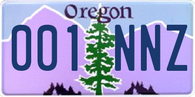 OR license plate 001NNZ