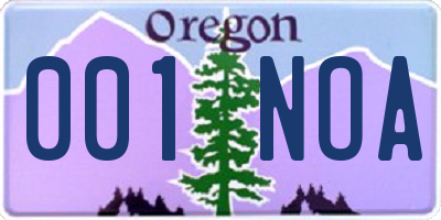 OR license plate 001NOA