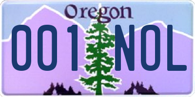 OR license plate 001NOL