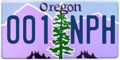 OR license plate 001NPH