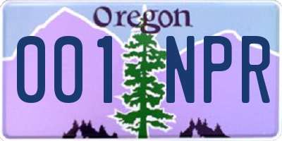 OR license plate 001NPR