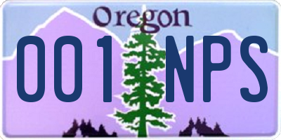 OR license plate 001NPS