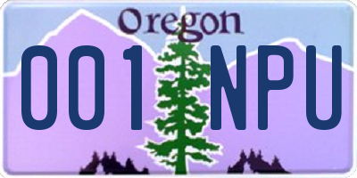 OR license plate 001NPU