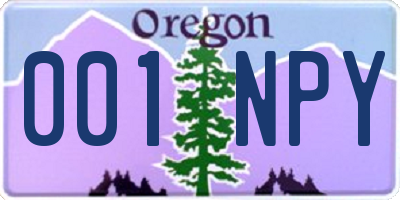 OR license plate 001NPY