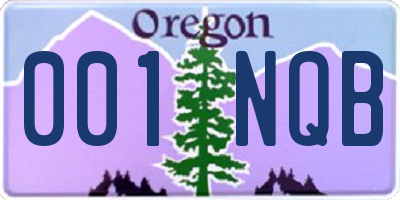 OR license plate 001NQB