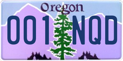 OR license plate 001NQD