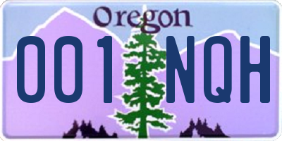 OR license plate 001NQH