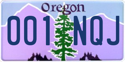 OR license plate 001NQJ