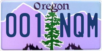 OR license plate 001NQM