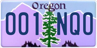 OR license plate 001NQO