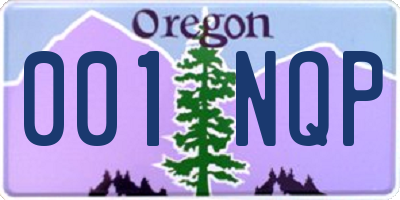 OR license plate 001NQP