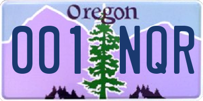 OR license plate 001NQR