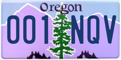 OR license plate 001NQV