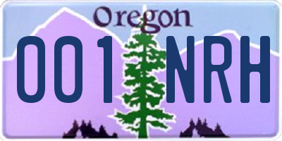 OR license plate 001NRH