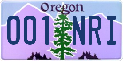 OR license plate 001NRI