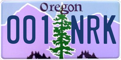 OR license plate 001NRK