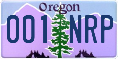 OR license plate 001NRP