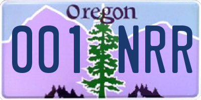 OR license plate 001NRR