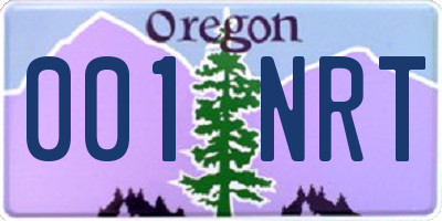 OR license plate 001NRT