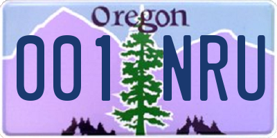 OR license plate 001NRU