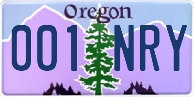 OR license plate 001NRY